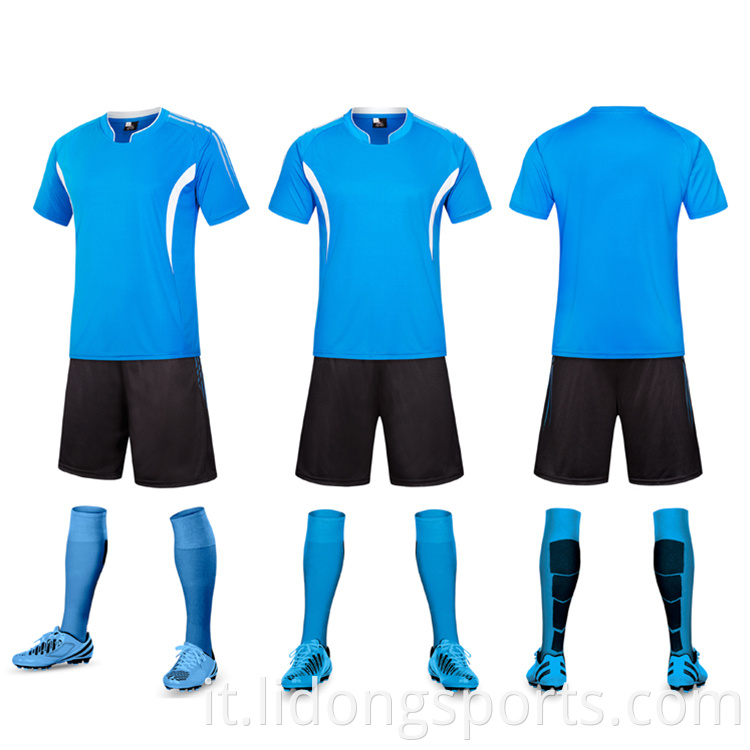 2021 uniformi calcistiche stagionali sublimazione set completo di kit kit sportshirt poliestere in vendita